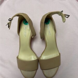 Nine West Beige Ankle Strap Heels